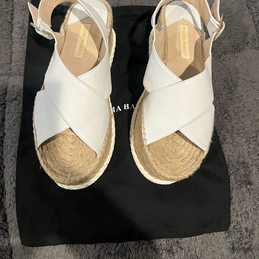 Paloma Barcelo Cream Espadrille Sandals